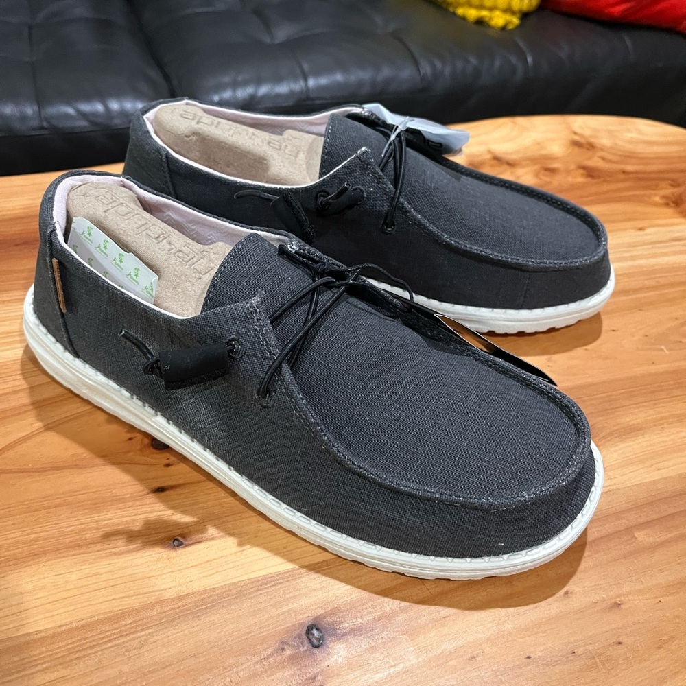 Hey Dude Dark Gray Canvas Loafers